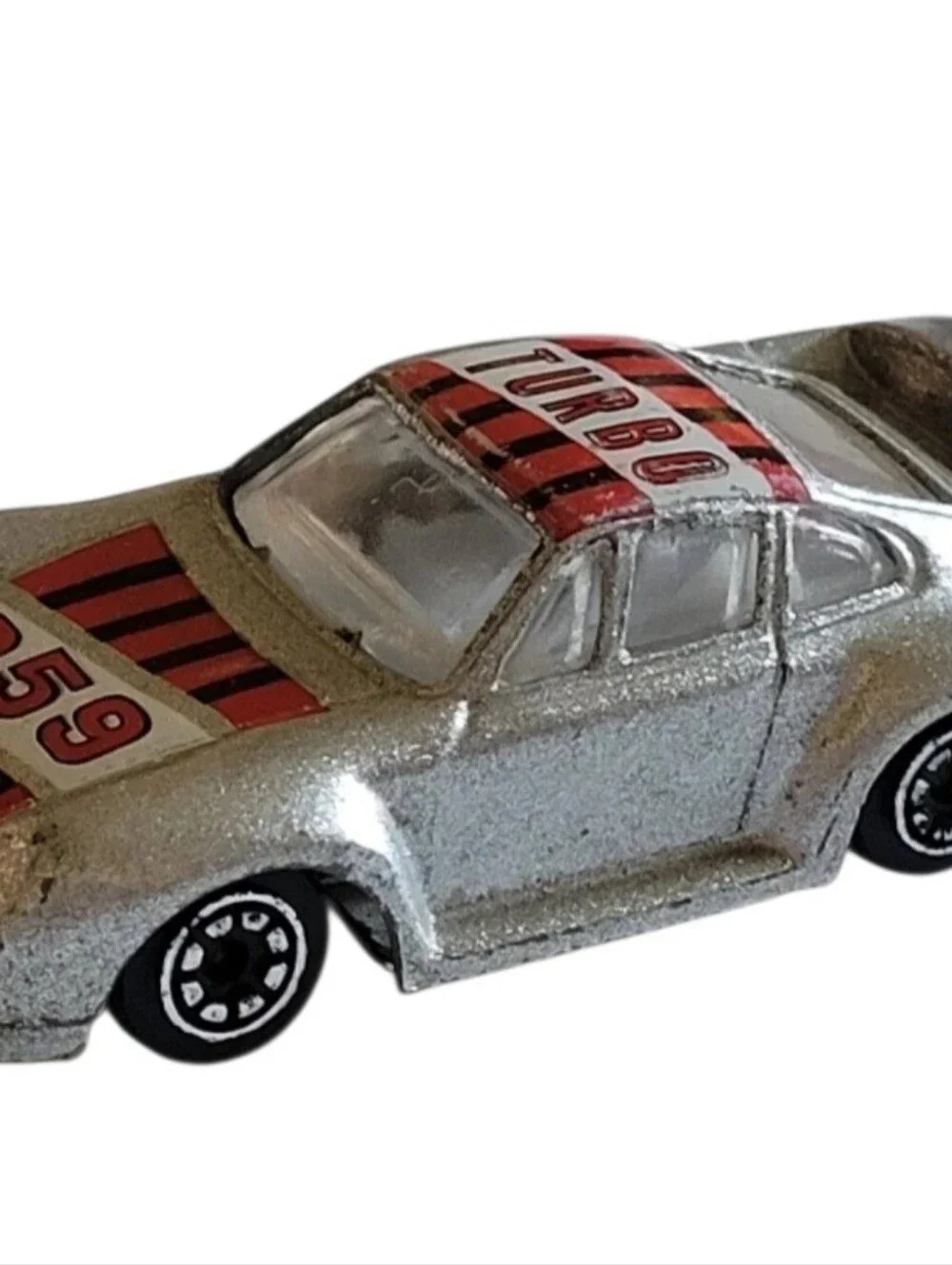 1986 Super Speedway Silver Porsche Turbo 959 No.23743 Die-Cast 1:64 Racecar Toy.